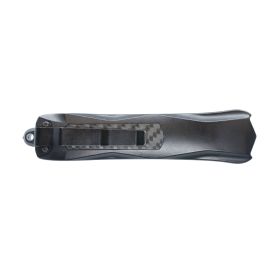 Carbon Fiber Automatic OTF Knife w/ Belt Clip (style: Drop Point)